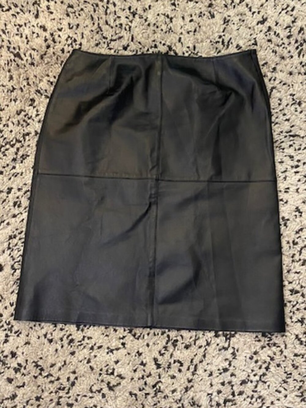 Genuine Leather Vintage  Nygard Pencil Skirt Lined Size 14 Black